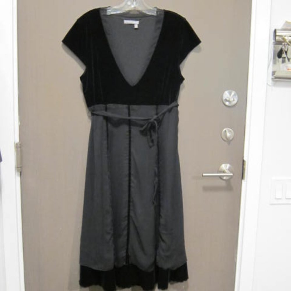 Black Velvet and Sheer Overlay Party Dress